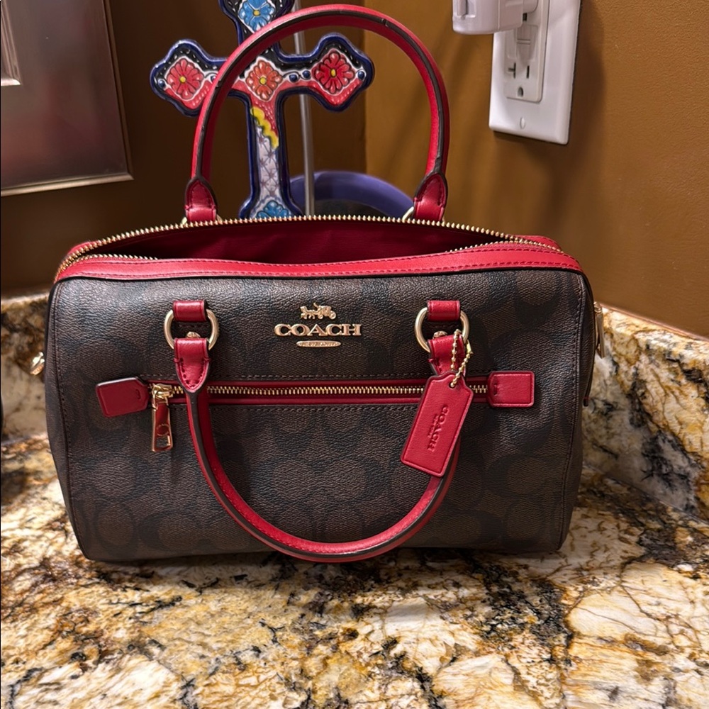 Coach Brown and Red Women's Bag